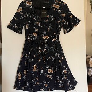 Floral Navy Blue Dress